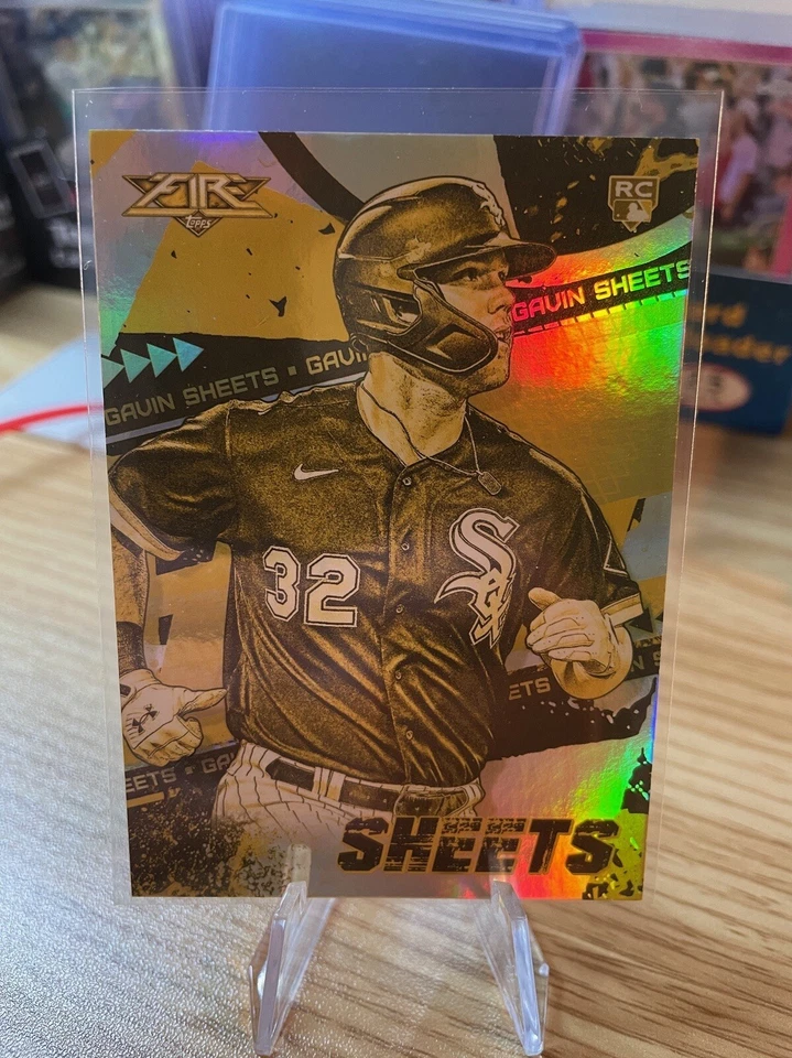 2022 Topps Fire Gavin Sheets #77 Gold Minted Parallel Rookie RC White Sox - Image 2 of 4