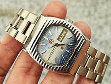 Reloj RADO Musketeer VI Vintage Automático Suizo 25 Joyas Día/Fecha Esfera Azul.