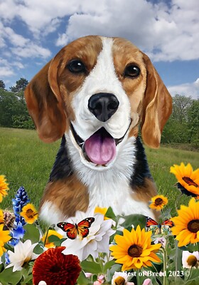 Beagle Summer Fields Flag