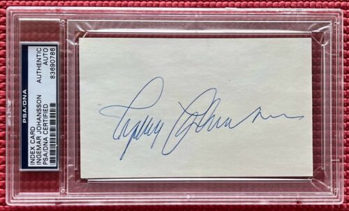 PSA/DNA slabbed HW CHAMP signed INGEMAR JOHANSSON autographed INDEX CARD Boxing