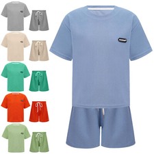 Unisex Kids Outfit Girls Suit Tracksuit Set Training Team T-shirt Uniform Boys