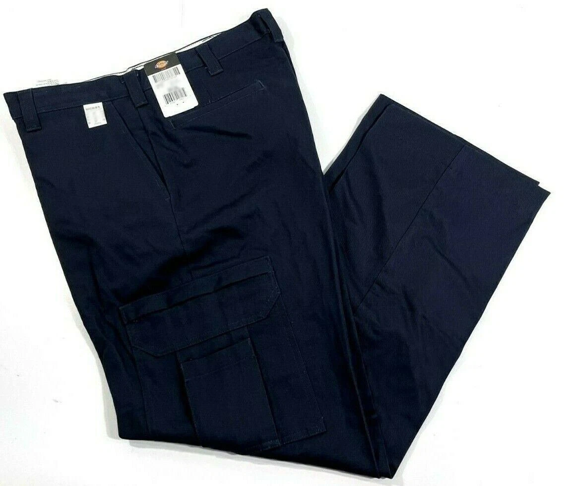 NEW 38x33 DICKIES MENS LP337 INDUSTRIAL CARGO PANTS NAVY 38x33 100% Cotton