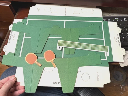 VINTAGE UNASSEMBLED IDEAL TAMMY DOLL HOUSE CARDBOARD TENNIS TABLE PING PONG LOT