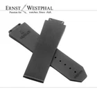 Genuine HUBLOT rubber bracelet fine lined black for Classic Fusion 45 mm