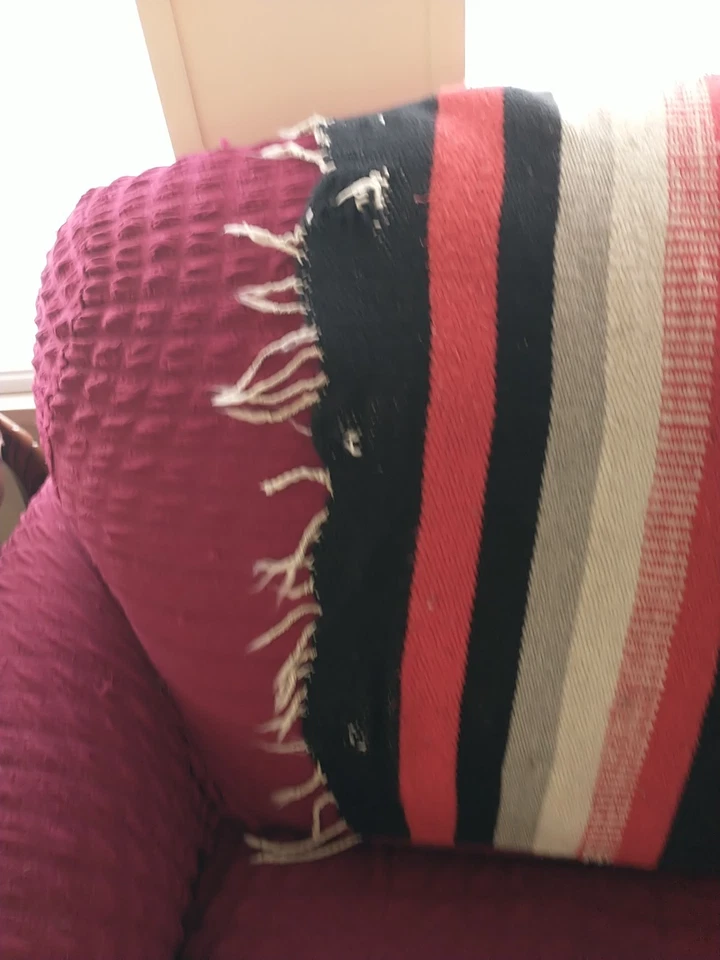 Alfombra Corredor Mexicana Colgante de Pared Envoltura Algodón Suroeste De Colección 60"X28" Leer Pp88 Foto 4 de 4