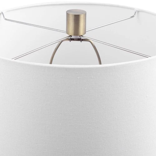 Modern Accent Table Lamp 23" High Chrome Plated White Shade Living Room Bedroom - Picture 6 of 6