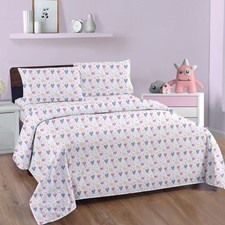 Kids Bed Sheet Set, 4-Piece Full Size Sheets, Microfiber Fitted Sheet with 15...