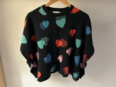 Stella McCartney KIDS 8 YEARS Sweater Shawl HEARTS, Cotton/Wool girls