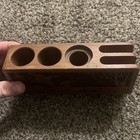 Lasercraft Engraved Fishing Walnut Wood Desk Pen Pencil Card Holder Stand — photo 2