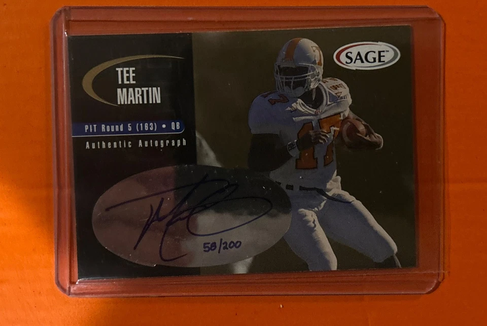 2000 SAGE Autographs Tee Martin Auto #58/200 Tennessee Volunteers #A26 - Image 3 of 3