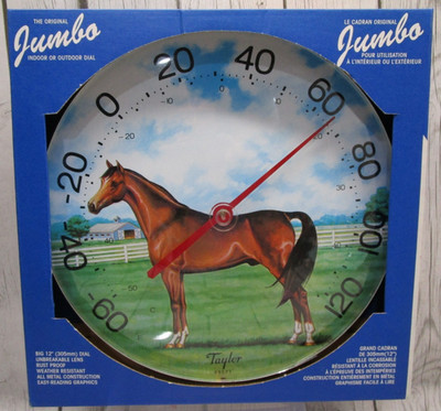 Vintage Taylor Thermometer Horse Original 12'' Jumbo Dial  Metal #49571 NOS NEW