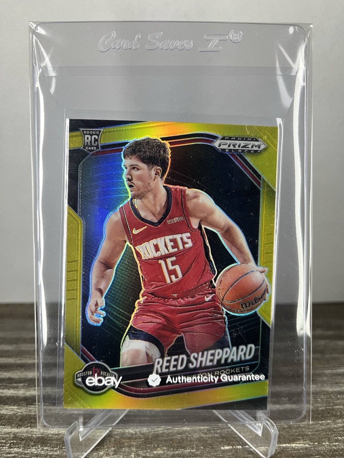 2024-25 Panini Prizm Black Reed Sheppard #145 Gold Prizm Rookie RC /10 Rockets