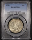 1942 Walking Liberty Half Dollar - 50c PCGS MS64 - Affordable Example!