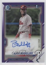 2021 Bowman Chrome Prospect Purple Refractor 161/250 Baron Radcliff Auto 0u17