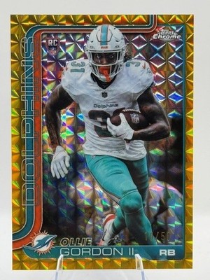 2025 Topps Chrome Ollie Gordon Rookie Gold Geometric Refractor #/50 RC Dolphins
