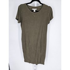 Motherhood Women's Short Sleeve Knitted Pullover Round Neck Green Dress Size M