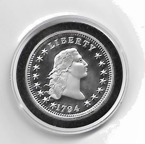 1 oz Silver Round - Flowing Hair Dollar Design- Proof