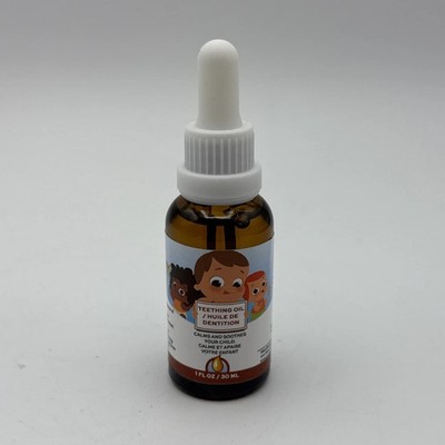 Teething Oil 100% Natural Relief for Babies Chamomile Sunflower Peppermint 1 oz