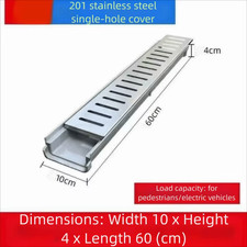 Resin Drainage Gutter Heavy Duty U-Shaped Groove Finished Drainage Ditch Single/