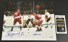 YAKUSHEV & MIKHAILOV In Action 72 SUMMIT SERIES Russia v Canada SIGNED 11x14 JSA