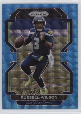 2021 Panini Prizm Blue Wave Prizm 180/199 Russell Wilson #45 9o3