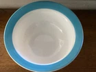 Vintage Pyrex Turquoise Band Rim Vegetable bowl Made In U.S.A 9”