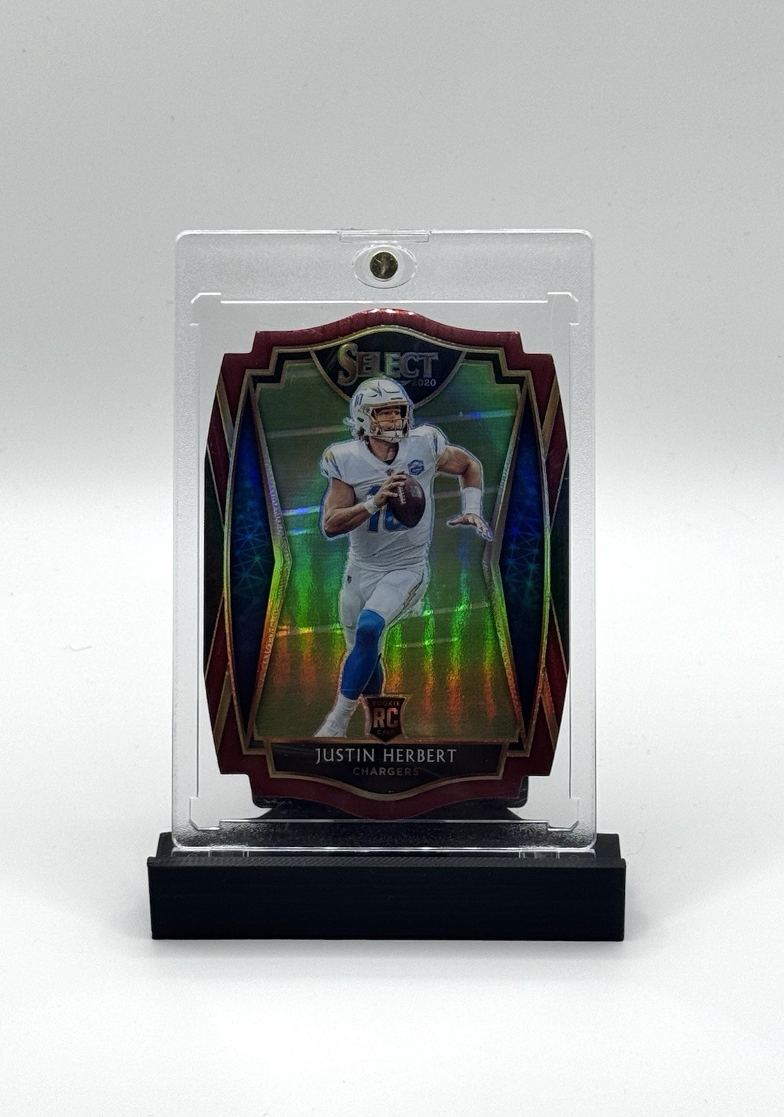 2020 Panini Select Premier Level Justin Herbert #144 Maroon Prizm Die-Cut Rookie