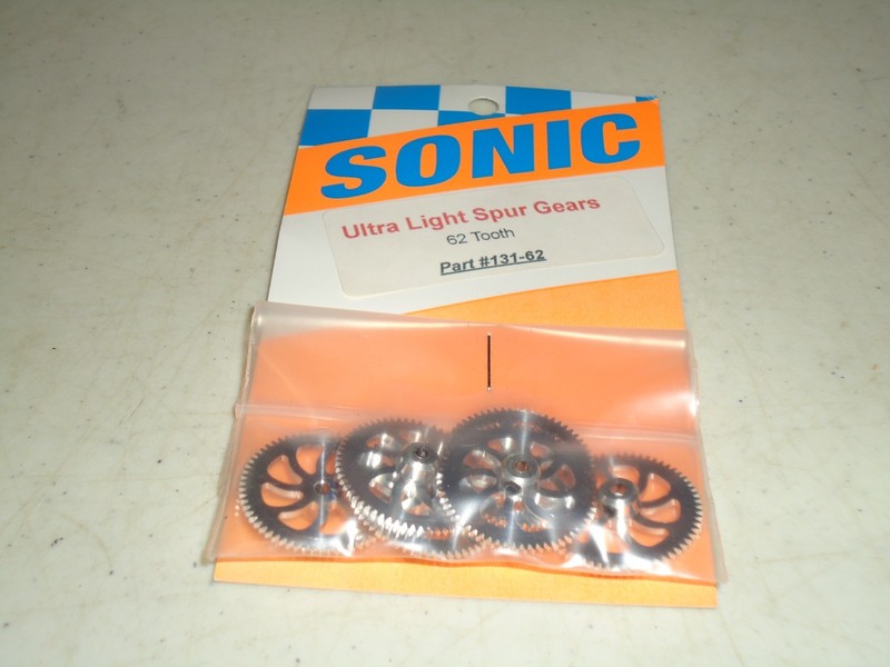SONIC (6) DRAG SPUR LIGHTS 62 TOOTH  GEARS    SLOT CAR NOS