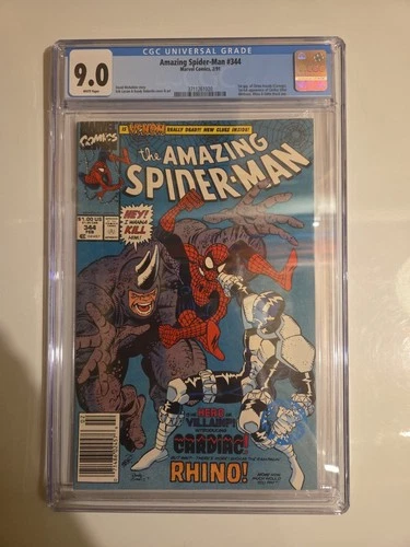 AMAZING SPIDER-MAN #344 (1991) CGC 9.0🔑1ST CLETUS KASADY CARNAGE🔑🔥MARVEL🔥