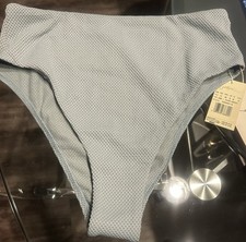 NWT High End Gottex Luma High Waist Swim Bottoms Sz 14 Dusk Green 60 MSRP