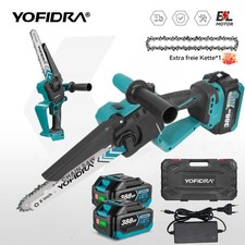  4500W Akku Kettensäge 8 Zoll Elektro Astkettensäge Mit 1 Ersatzkette & Koffer