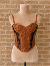 Out From Under Overbust Lace Mesh Bustier Corset Underwire Hook Back S B
