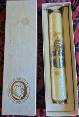 #ad 1979 Pope John Paul II White House Visit Commemoration Candle Jimmy Carter $50.00