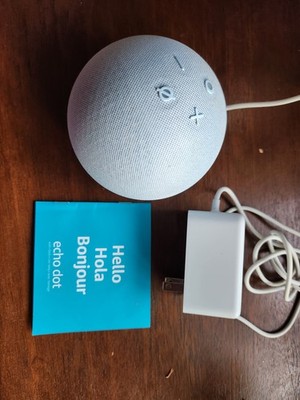 Amazon Echo Dot 4th Generation Smart Speaker Sphere Fabric Wi-Fi Alexa Blue Used