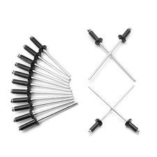 1/8 x 3/8 Black Pop Rivets Assortment - 100Pcs, Aluminum Rivets Metal Blind R...