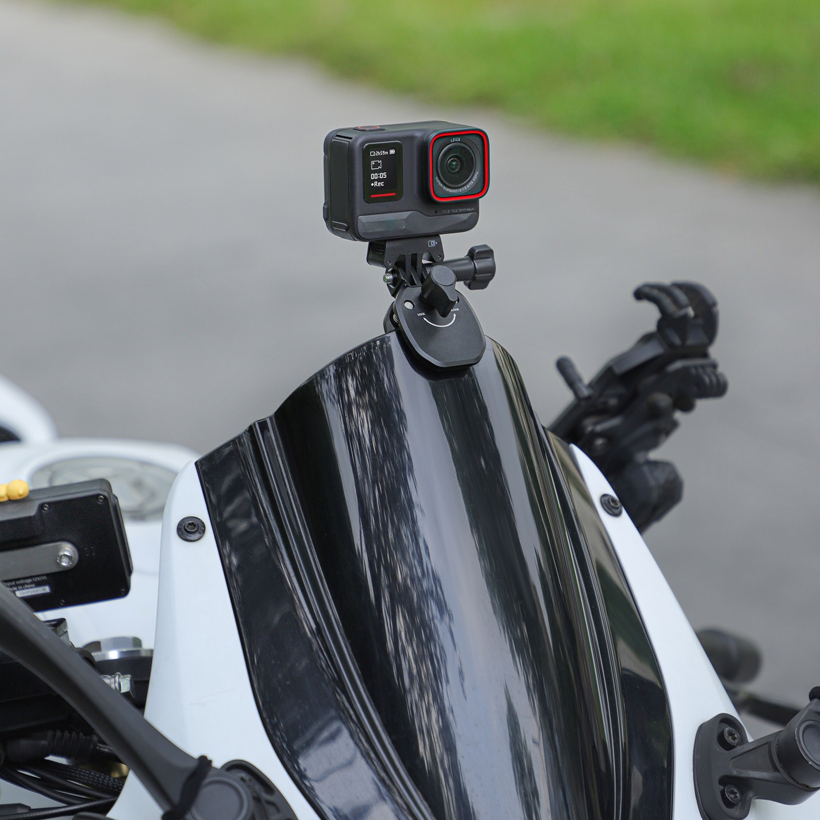 For Gopro Camera CNC Aluminum Motorcycle Windshield Mount Clamp Accessories