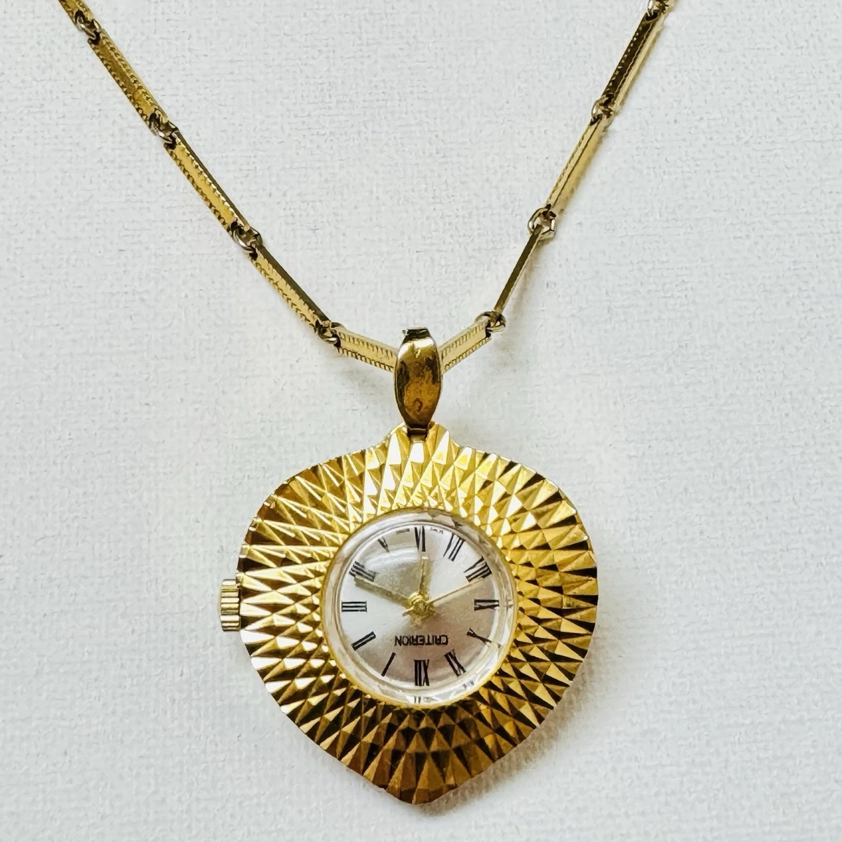 Vintage TT Time Tech Digital Women\'s Gold Necklace Cylinder Pendant Watch Vintage Look Dual Time Zone Pendant Watch - Brass Necklace  main image 4