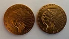 Indian Head 1910 or  1912 $2.50 Gold Quarter Eagle Coins Pre-1933 US