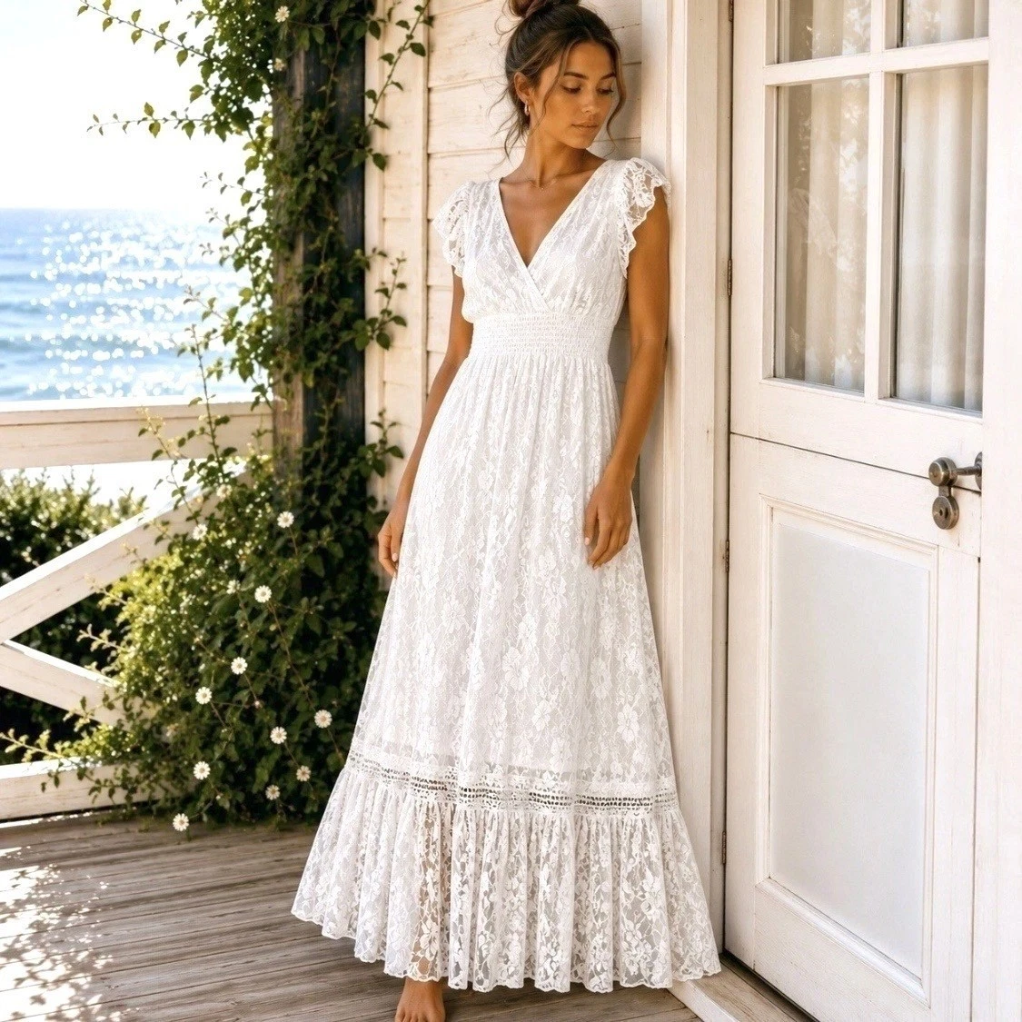 elegant wedding dresses with sleeves 2023 Long Lace Mermaid Dress US6 / Pink Asymmetric Strapless Gown with shoulder neckline complemented by Patina_Nicol Patina Size:XL (Bust 91 cm)