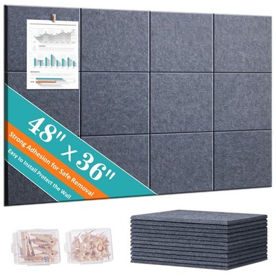 Large Cork Bulletin Board - 48 x 36 Cork Board for Walls - 12 Pack Felt Wall ...