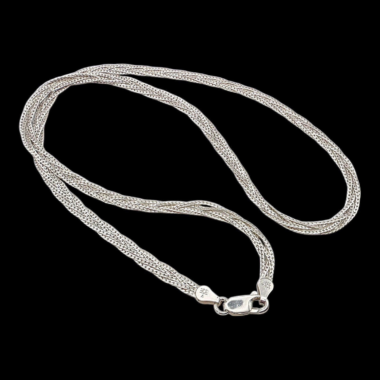 925 Solid Sterling Silver Wheat Chain Necklace 3.… - image 3