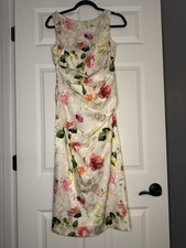 Eliza J Sleeveless Cocktail Dress Satin Multi Floral 6 Nwt 229