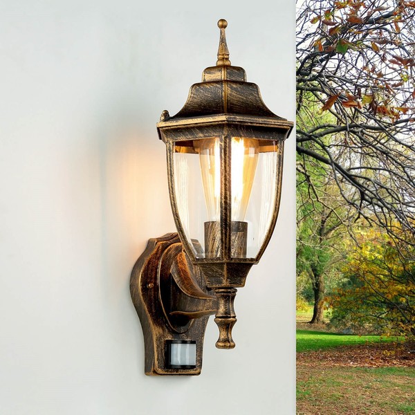 AußEnwandleuchte IP44 Bewegungsmelder E27 Rustikal Wandlampe Hof AußEn Aluminium-image