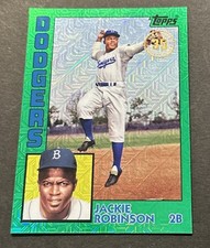 2019 TOPPS JACKIE ROBINSON SILVER PACK 1984 TOPPS CHROME GREEN REFRACTOR #’d 99