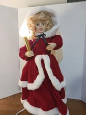 Vintage TELCO MOTIONETTE Animated VICTORIAN CHRISTMAS Girl Doll 24”