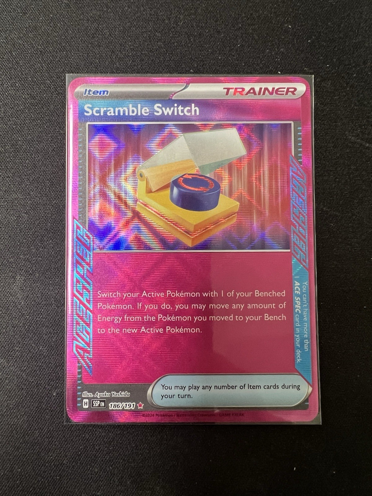 Pokémon TCG Scramble Switch Ace Spec Trainer Card 186/191 Surging Sparks