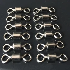 100pcs Fishing Rolling Barrel Swivel Connector Rings Tackle Fishing