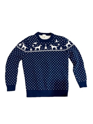 J. CrewCuts Dog Labrador Fair Isle Crewneck Cotton Sweater Size XL 12-14 EUC