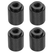 4pcs Knurled Thumb Nut, M4 12mm OD 16mm Height Aluminium Alloy Bright Black