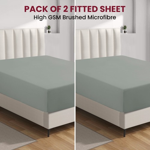 1800 Deep Pocket Fitted Sheet Queen King Fully Elastic Fitted Sheets Bed Sheets - Picture 79 of 126